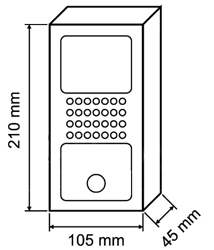 WYMIARY-DOMOFONU DECT 60-BE BENINCA
