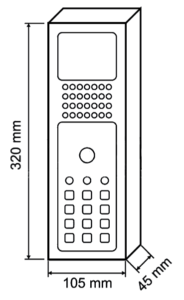 WYMIARY DOMOFONU BENINCA 603-BEK