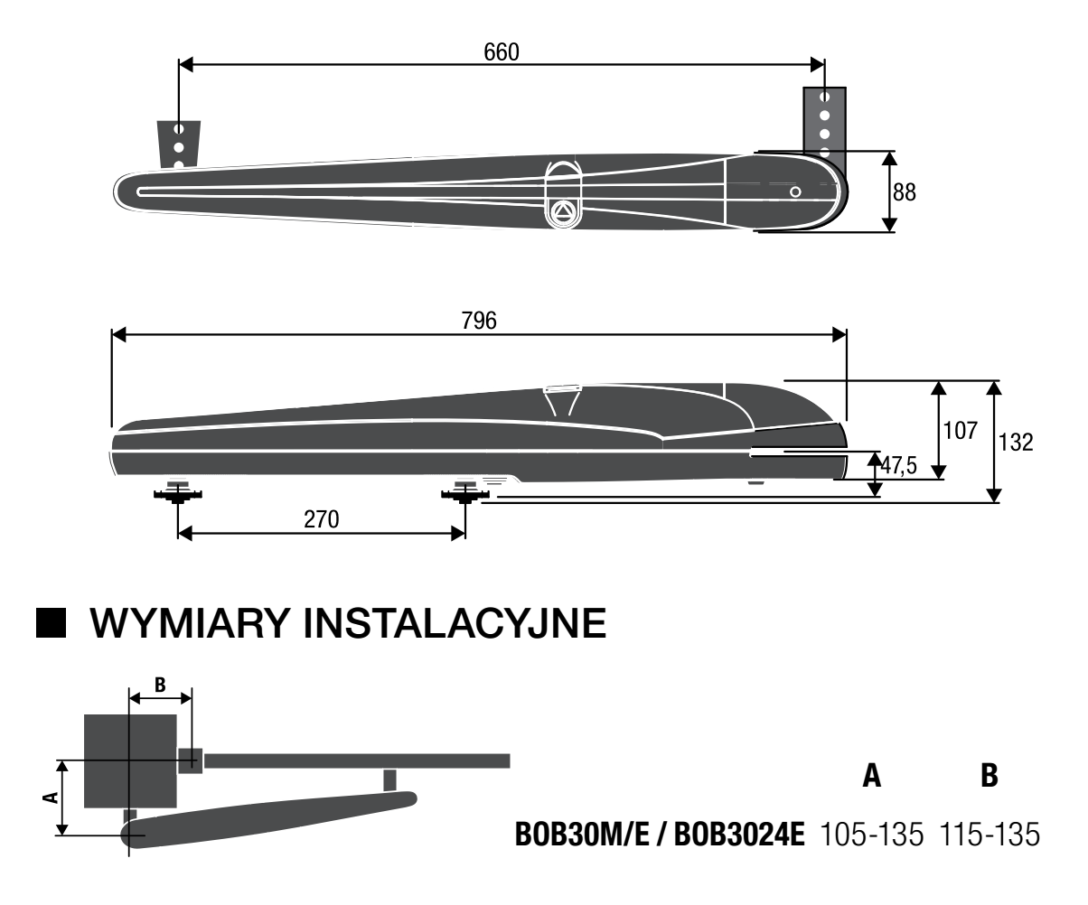 WYMIARY SILOWNIKA BENINCA BOB30 BOB3024