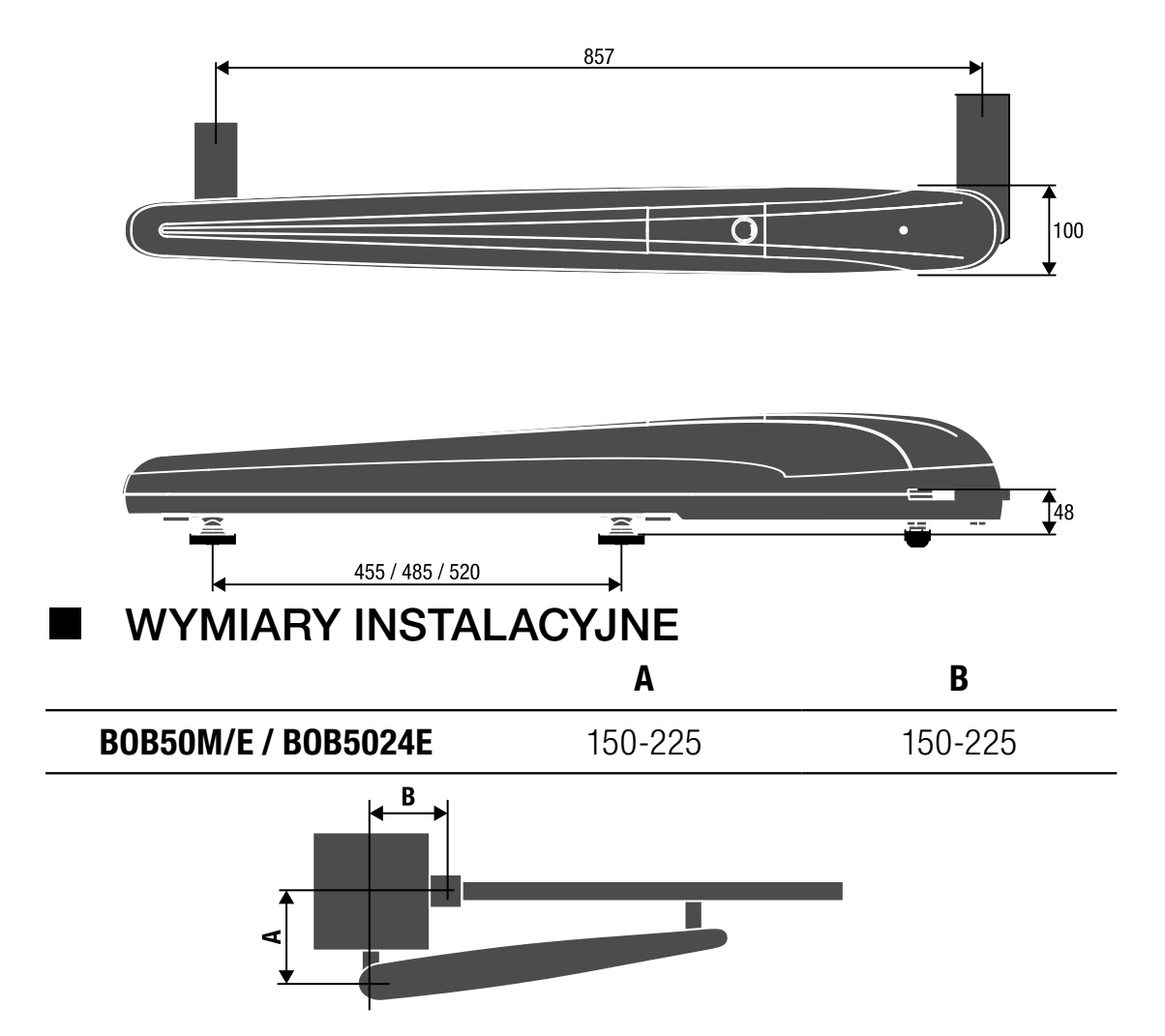 WYMIARY SILOWNIKA BENINCA BOB50 BOB5024